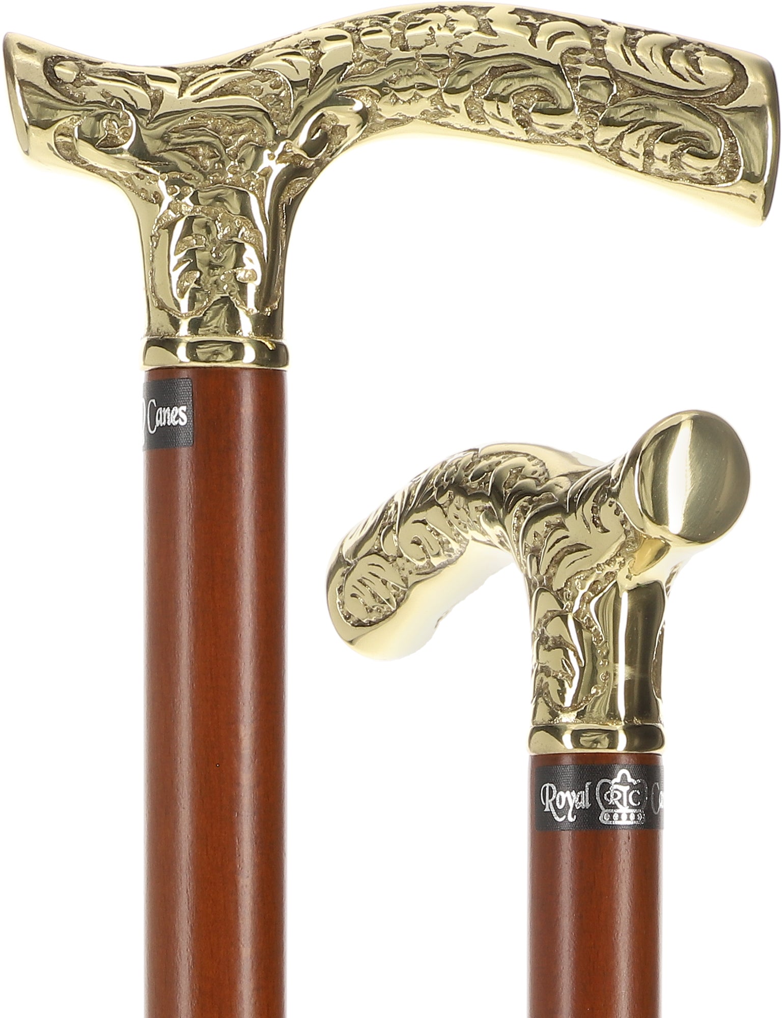 Premium Brass Fritz Handle Walking Cane - Beechwood Shaft Clearance Manchester