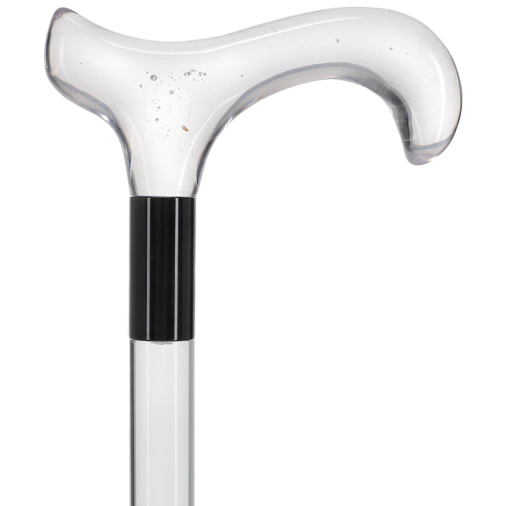 Elevate Style: Clear Lucite Cane with Customizable Collar Free Shipping Geniue Stockist