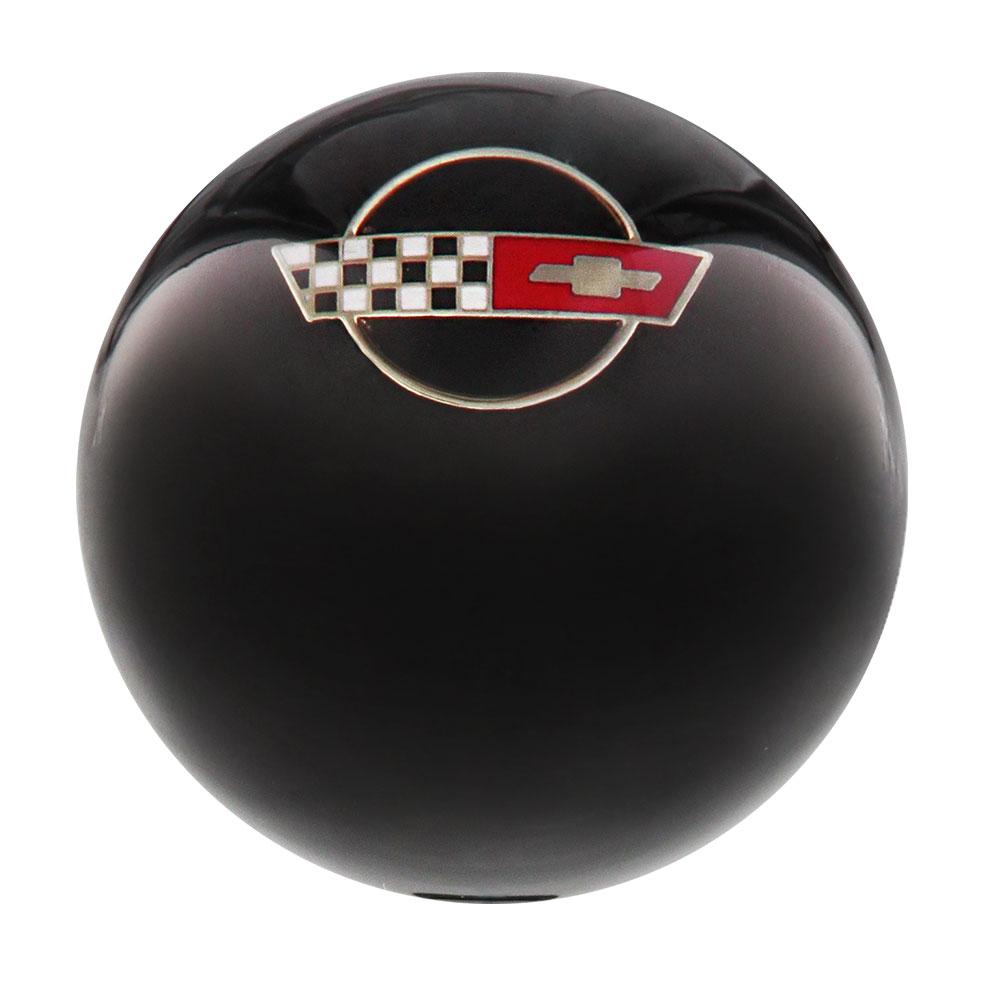 Licensed Corvette Side by Side Flags Emblem Black Round Knob Cane w/ Custom Wood Shaft & Collar Comfortable Cheap Pice