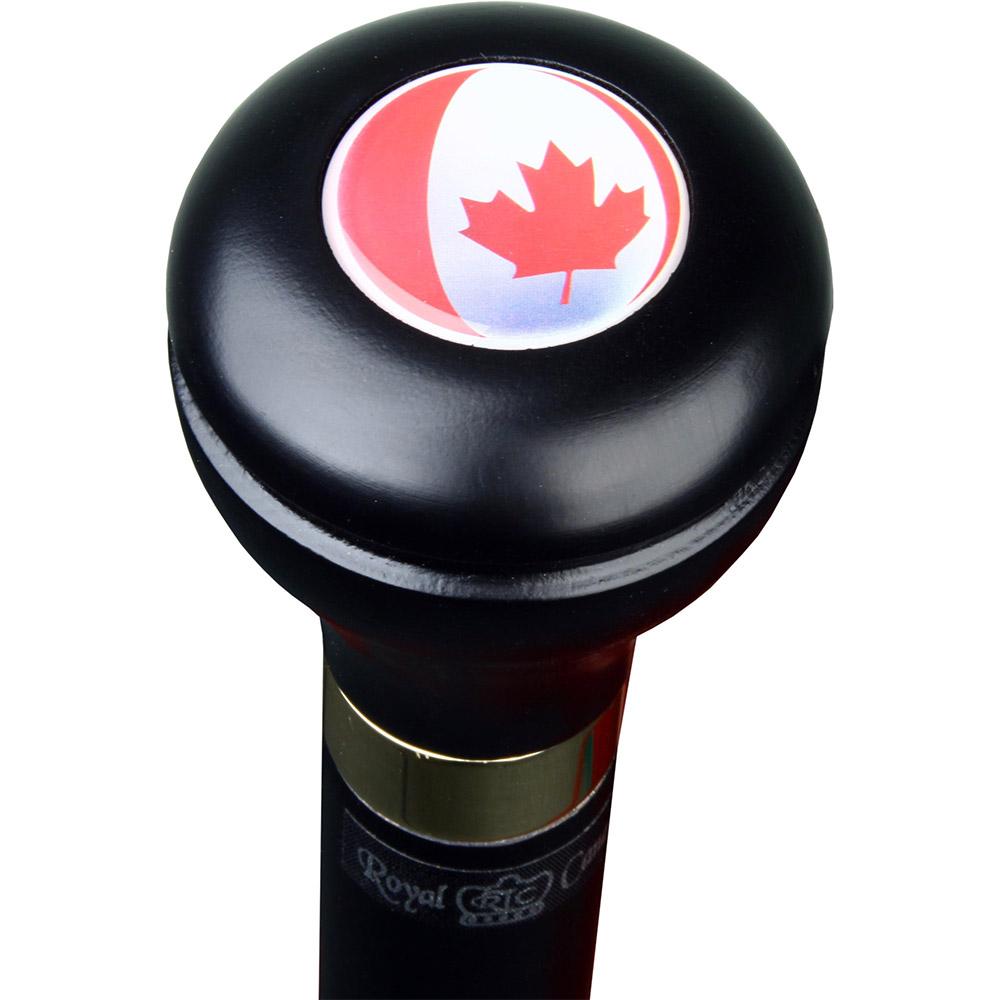 Canadian Flag Emblem Flask Walking Stick: Wood Shaft Hidden Flask 2025 New Cheap Pice