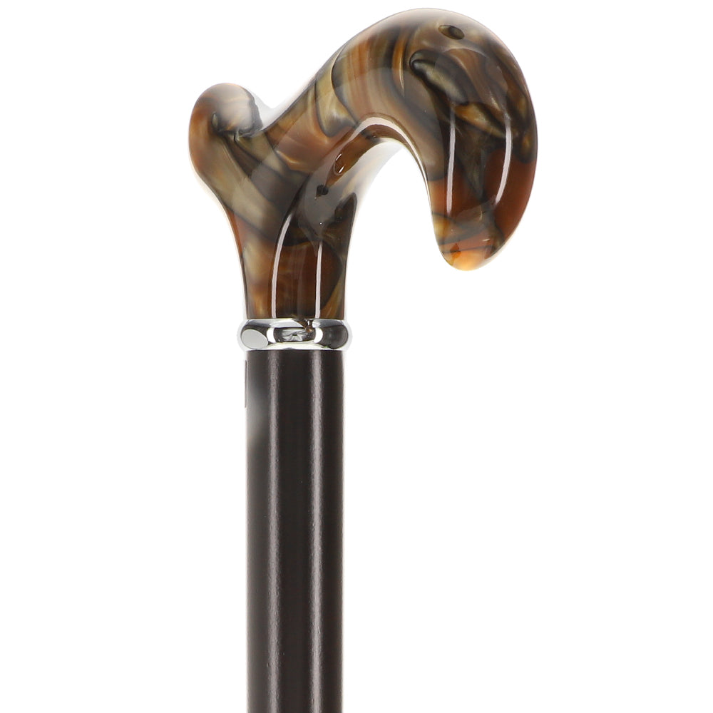 Scratch and Dent Golden Sienna Derby Walking Cane With Black Beechwood Shaft and Silver Collar V1233 Best Place Cheap Pice