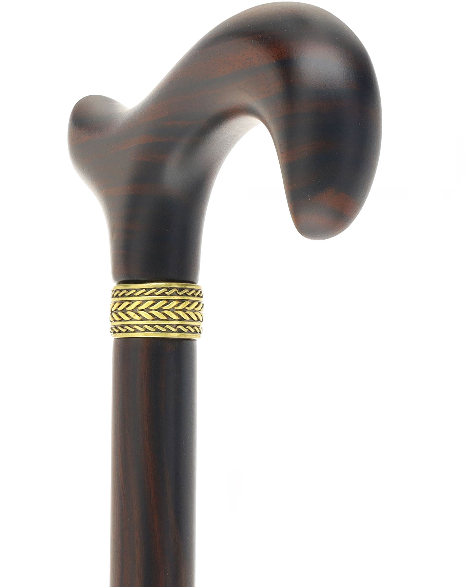 Luxury Derby Cane: Radiant Genuine Ebony Wood, Pewter Collar Option Sast For Sale