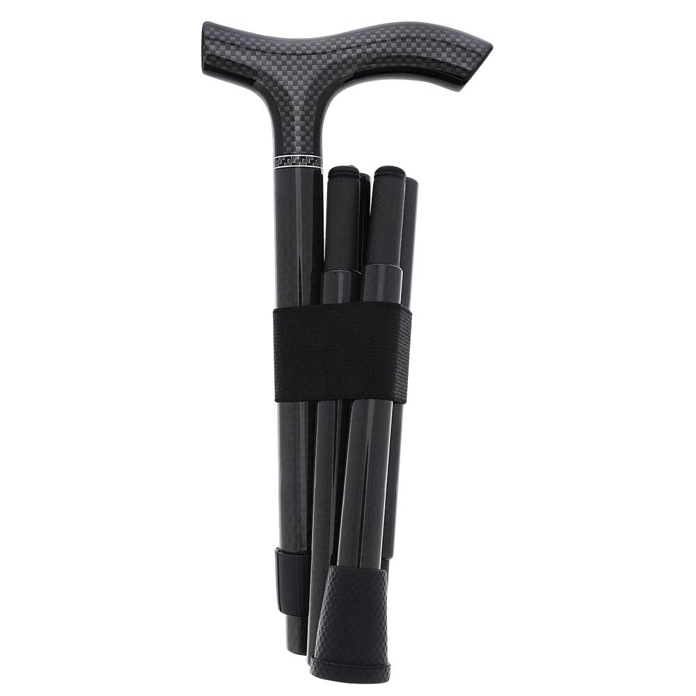 Scratch and Dent Black Triple Wound Carbon Fiber Mini Folding & Adjustable Fritz Walking Cane V1729 Clearance For Nice