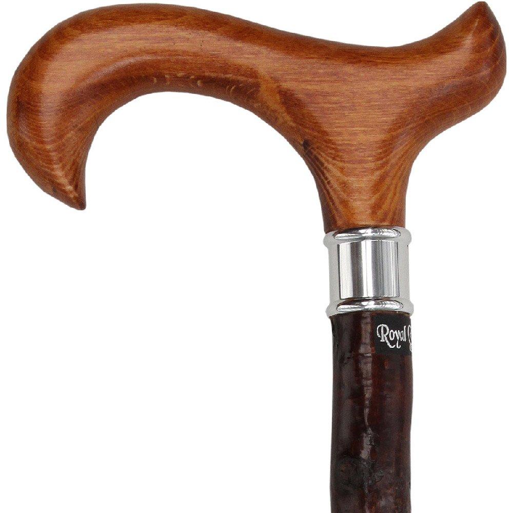 Scratch and Dent Genuine Blackthorn Wood Derby Walking Cane With Beech wood Handle and Silver Collar V2271 Sale Geniue Stockist