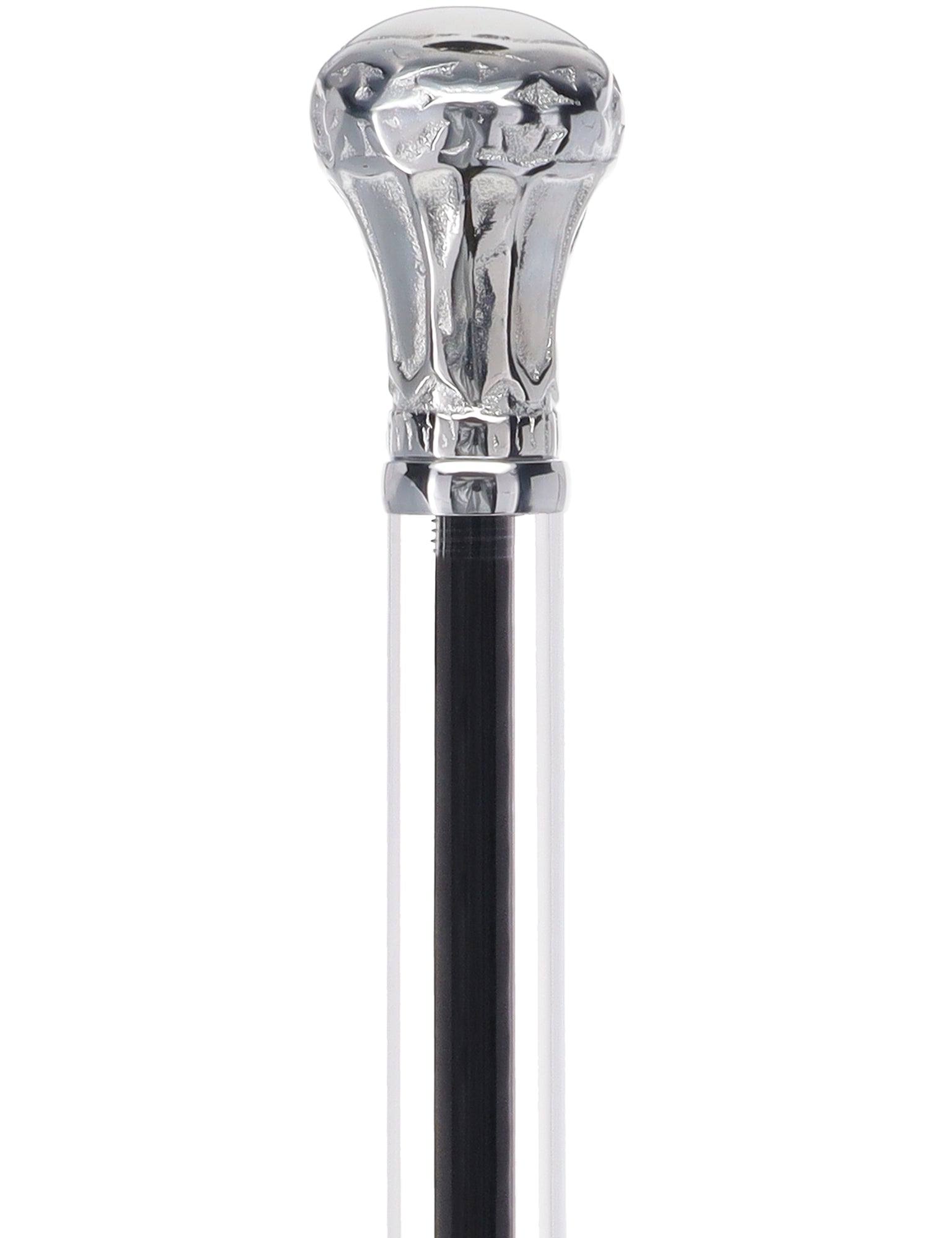 Crystal Elegance Chrome Knob Cane with Invisible Acrylic Shaft Options Excellent Online