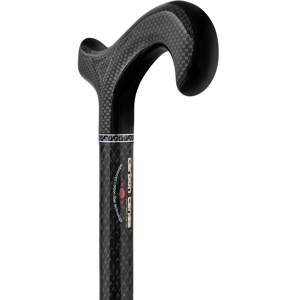 Scratch and Dent Extra Tall Black Folding Carbon Fiber Derby Walking Cane With Adjustable Folding Carbon Fiber Shaft V2253 Clearance Recommend