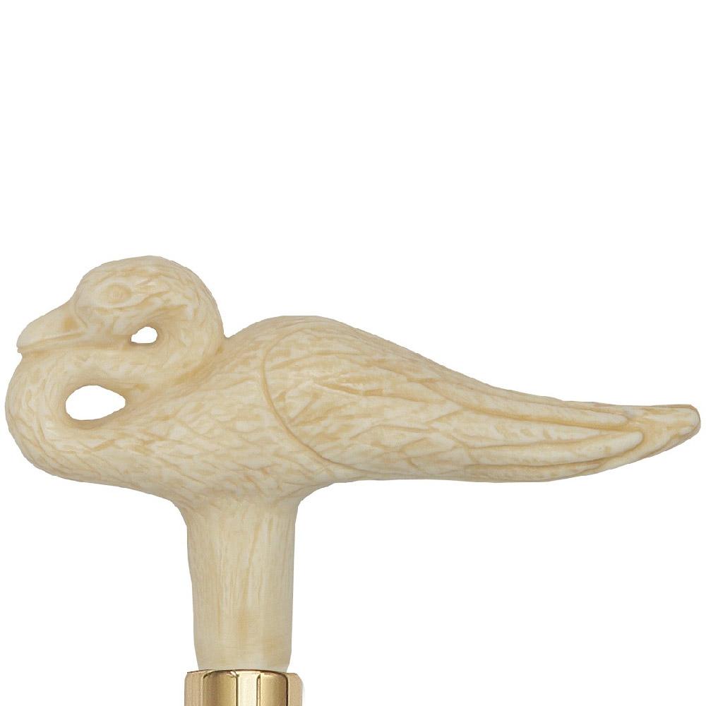 Faux Ivory Swan Handle Walking Cane-Italian Handle w/Custom Shaft and Collar Sale Lowest Pice