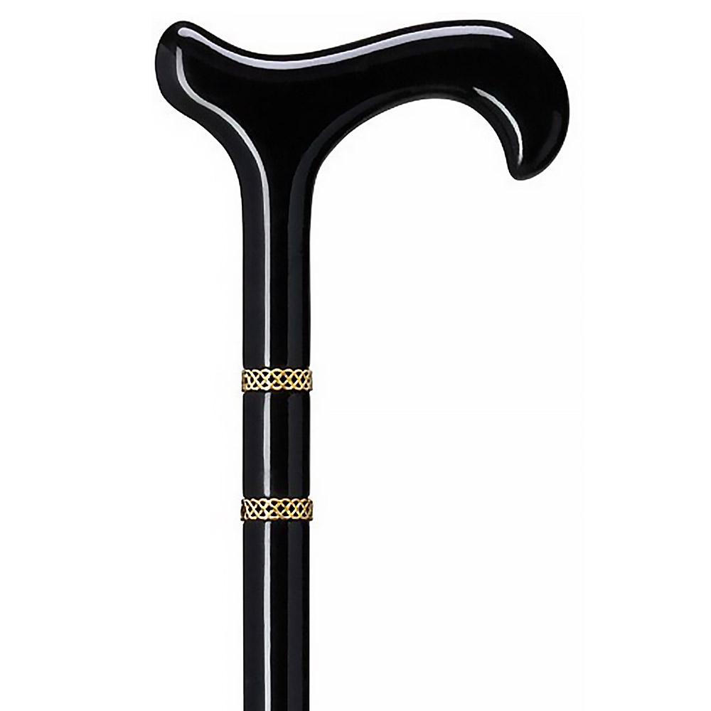 Gold & Black Derby Cane: Braided Design, Double Collar Outlet Reliable