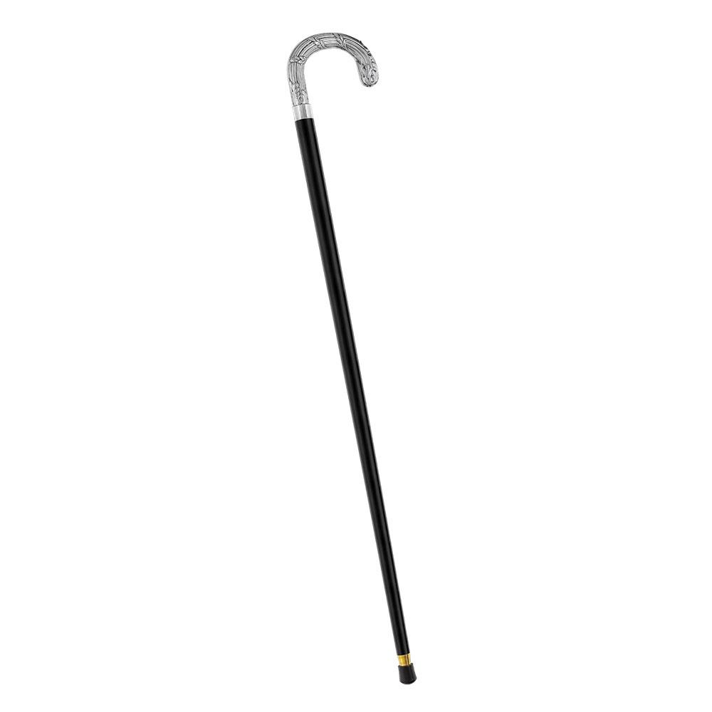 Scratch and Dent Silver 925r Ribbed Wheat Tourist Handle Walking Cane with Black Beechwood Shaft and Collar V1553 Official Cheap Online