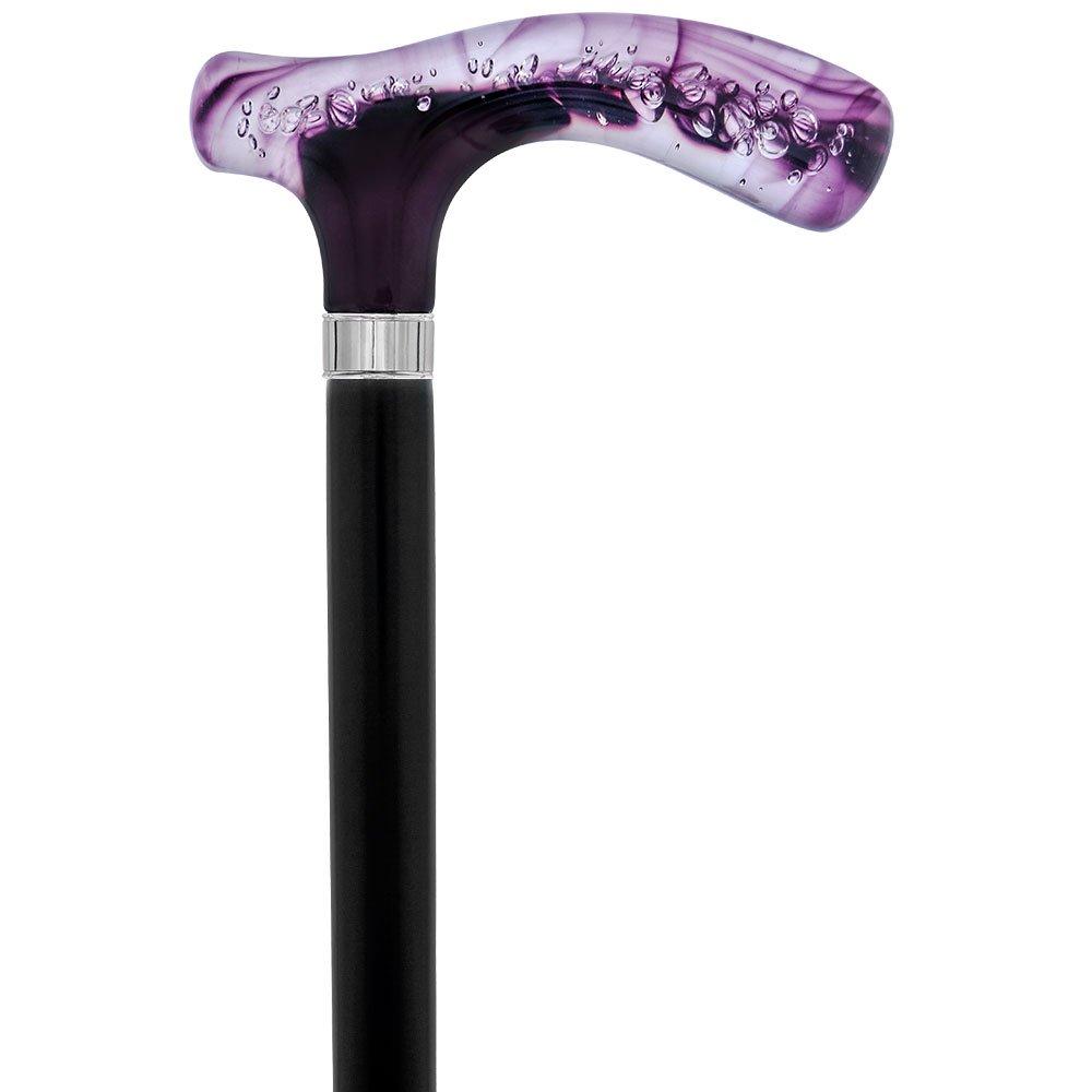 Purple and Clear Acrylic Bubble Handle Cane w/ Custom Wooden Shaft Cheapest Pice Cheap Pice