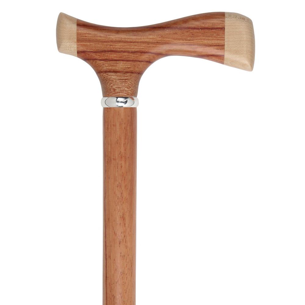 Scratch & Dent Rosewood With Maple Fritz Handle Walking Cane With Rosewood Shaft and Silver Collar V1440 Buy Cheap Factory Outlet