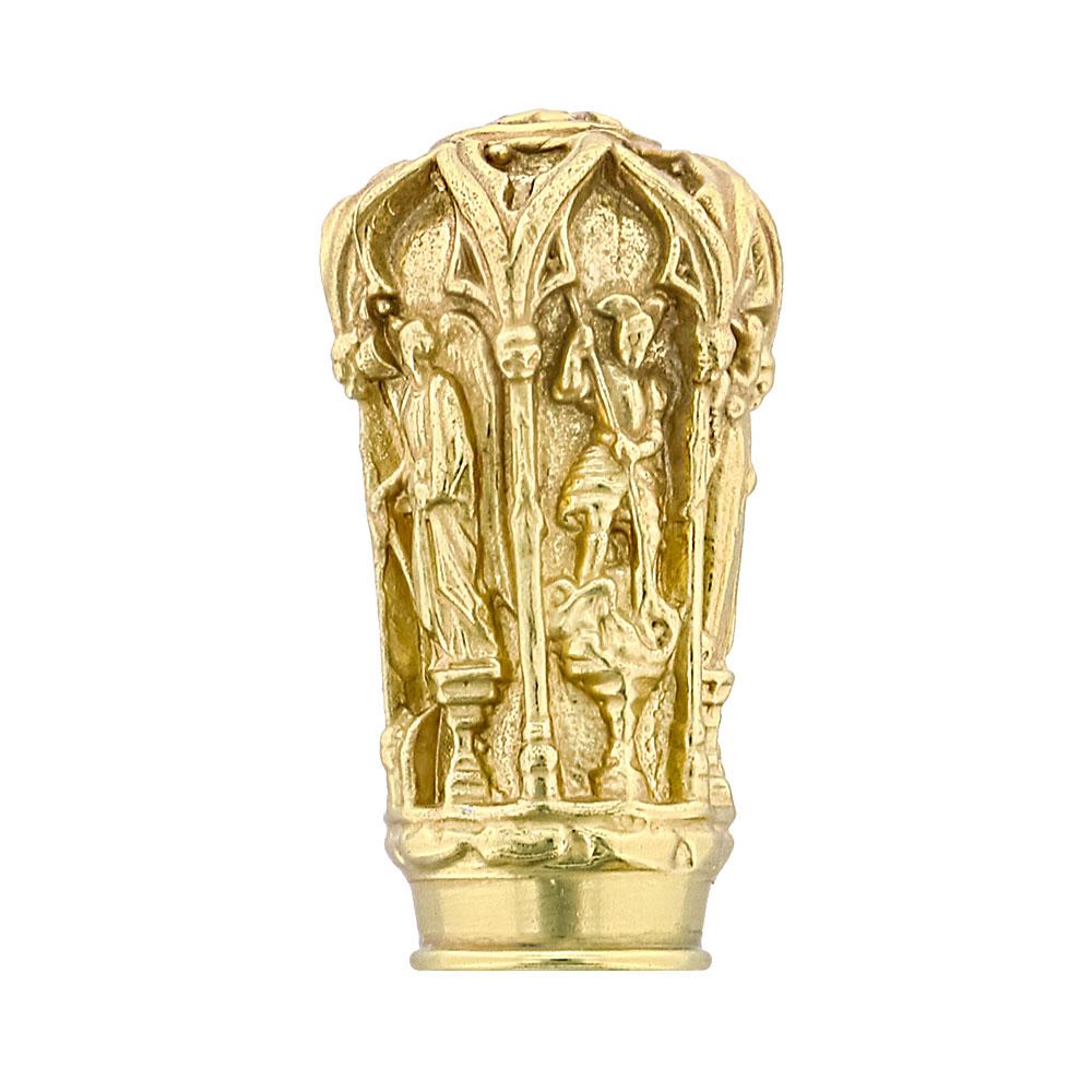 14 K Gold Roman Cathedral Antique Reproduction Knob Handle Walking Stick With Stamina Wood Shaft Buy Cheap Outlet Locations