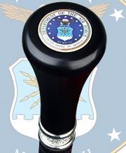 Scratch and Dent Air Force Flat Top Walking Stick With Black Beechwood Shaft and Pewter Collar V1643 Great Deals Cheap Pice