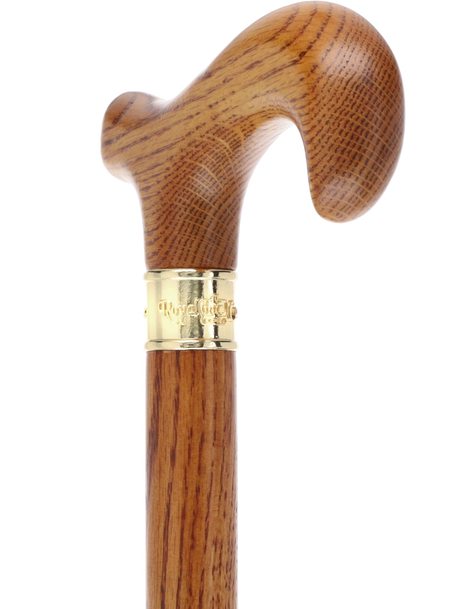 Super Strong & Extra Long Oak Derby Cane: Gold Accent Collar by Royal Canes Cheap Pice Wholesale Pice