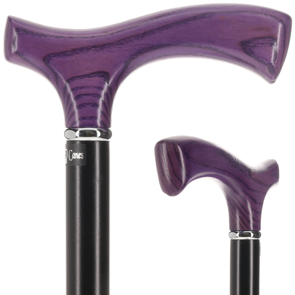 Scratch and Dent Amethyst Purple Ash Fritz Walking Cane With Black Beechwood Shaft and Silver Collar V1227 Buy Cheap Newest