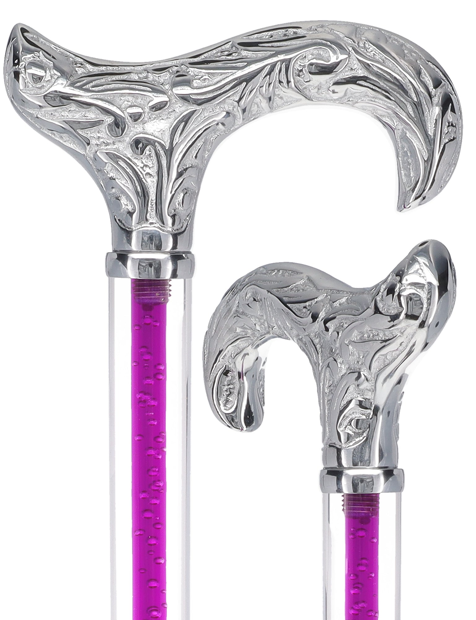 Color Crystal Elegance Chrome Derby Cane with Invisible Acrylic Shaft Options Geniue Stockist