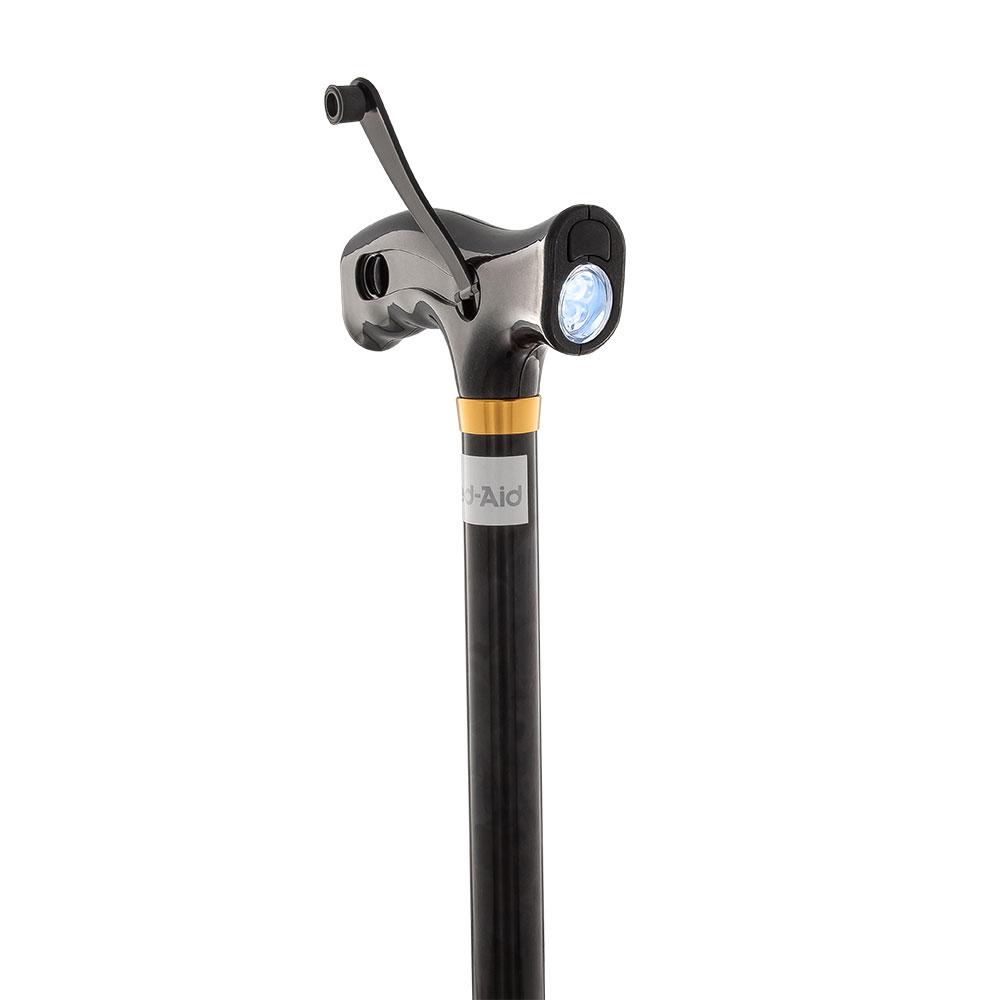 Scratch and Dent Folding Rechargeable Flashlight - Fritz Handle Walking Cane w/ Black Adjustable Aluminum Shaft V2263 Discount Original