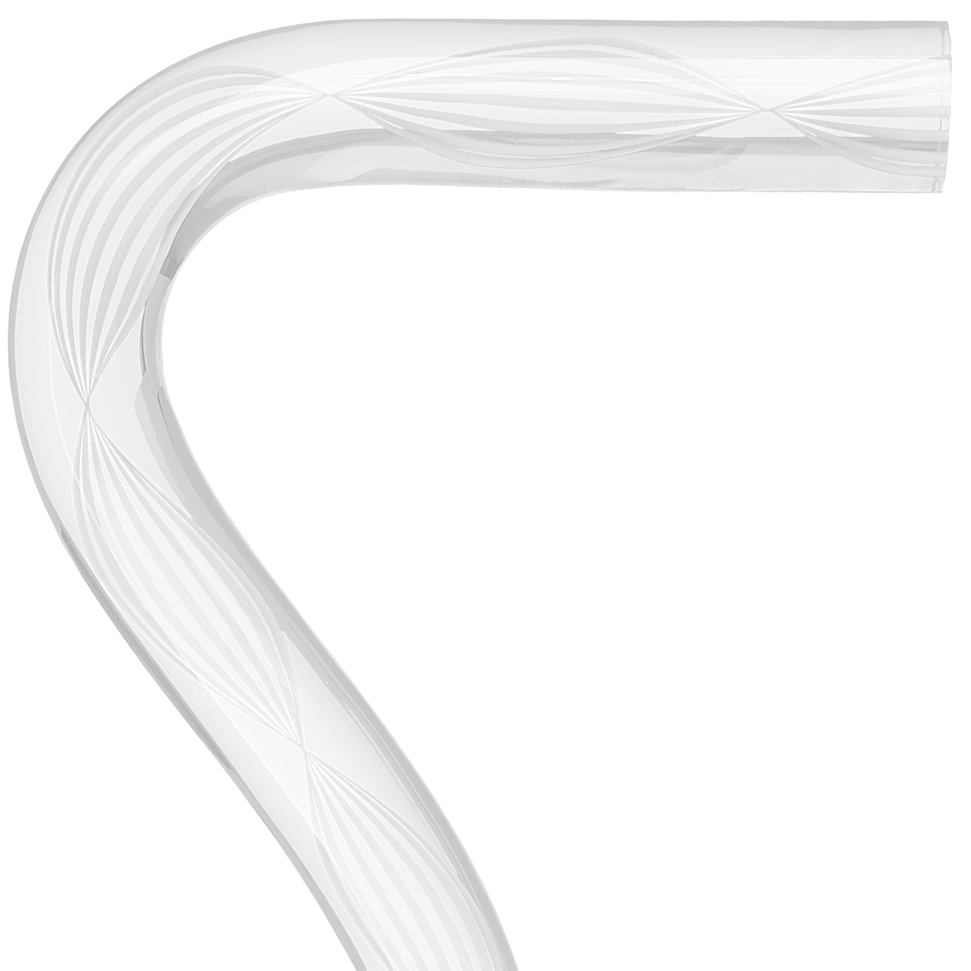 Alabaster Helix Cane: White Twists in Invisible Clear Shaft Cheap Sale Best Store To Get