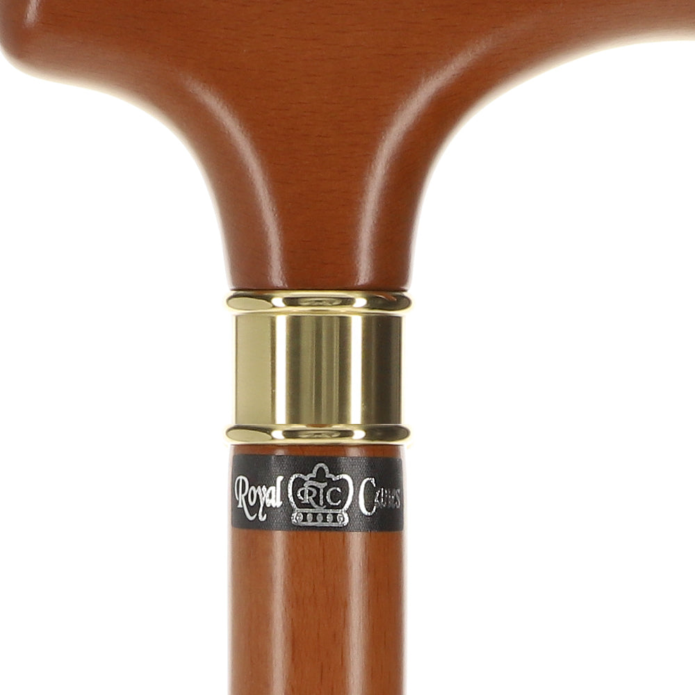 Super Strong Derby Cane: Brown Beechwood & Brass Cheap Sale Outlet Locations