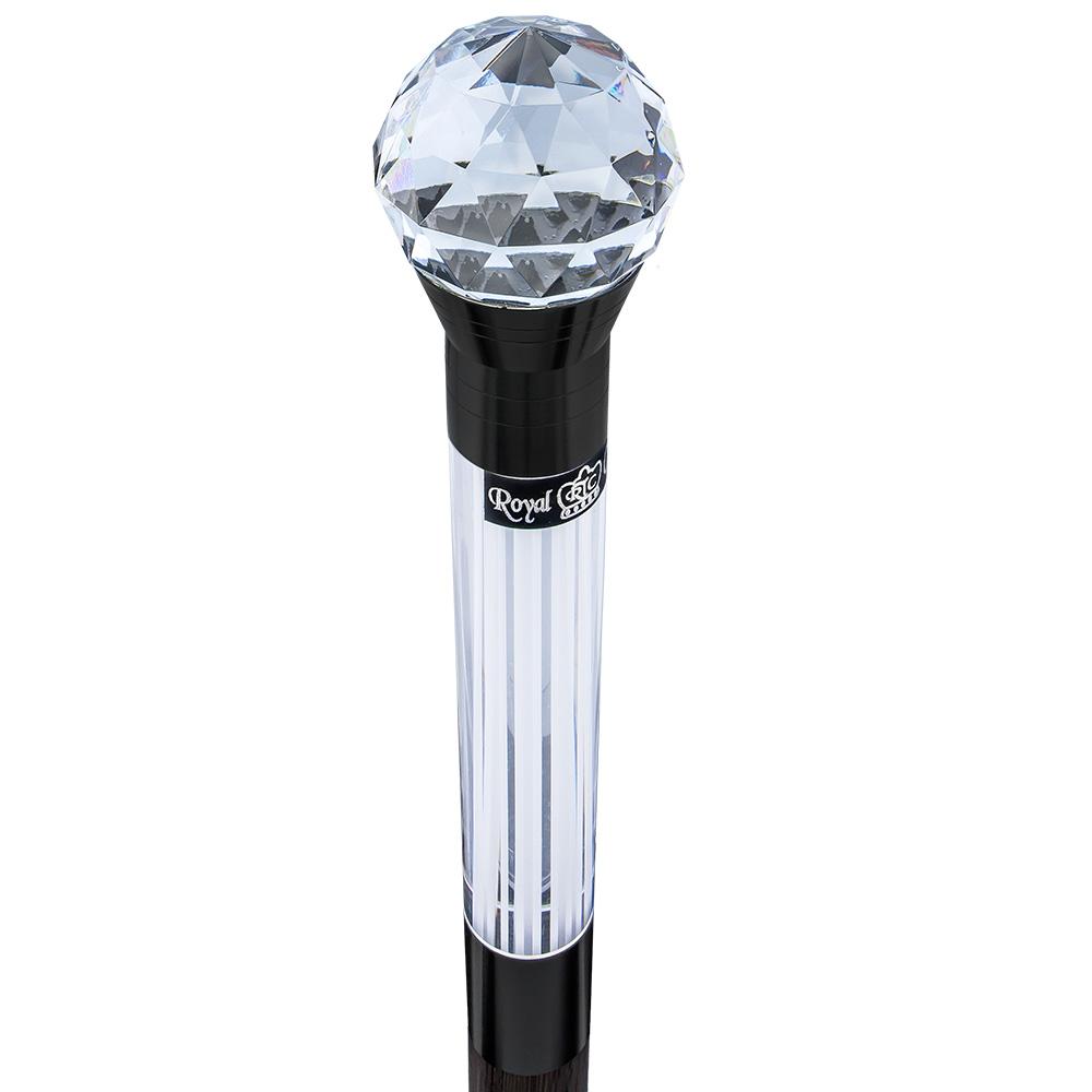 Scratch and Dent Crystal Ball Handle Walking Stick With Light Up Lucite with Wenge Wood V2168 Online Cheap Online