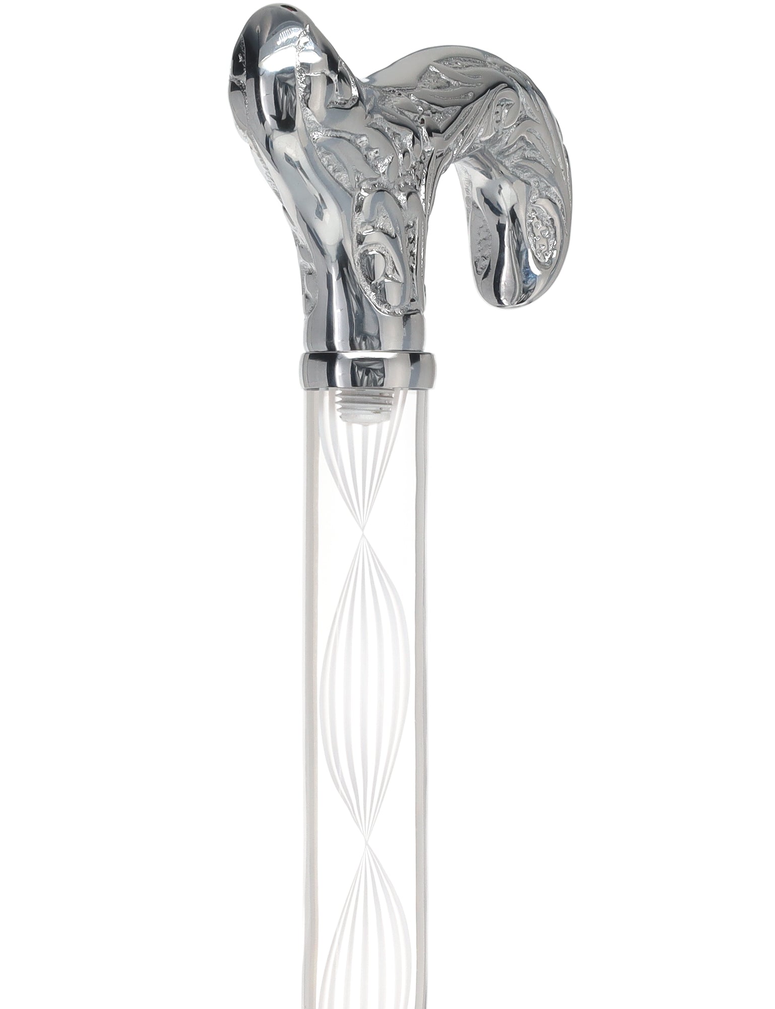 Crystal Elegance Chrome Derby Cane with Invisible Acrylic Shaft Options Latest Collections Online