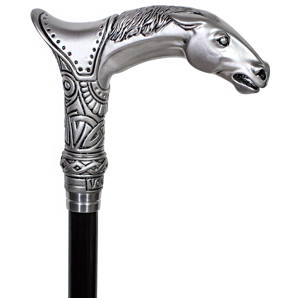 Scratch and Dent Horse Artisan Intricate Hand Casted Cane V2369 Find Great For Sale