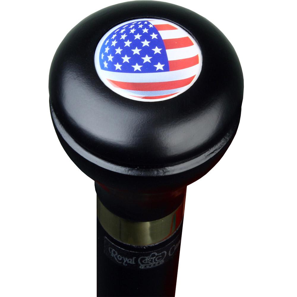 Patriotic U.S.A Flag Flask Stick: Beechwood Shaft, Hidden Flask With Paypal Cheap Pice