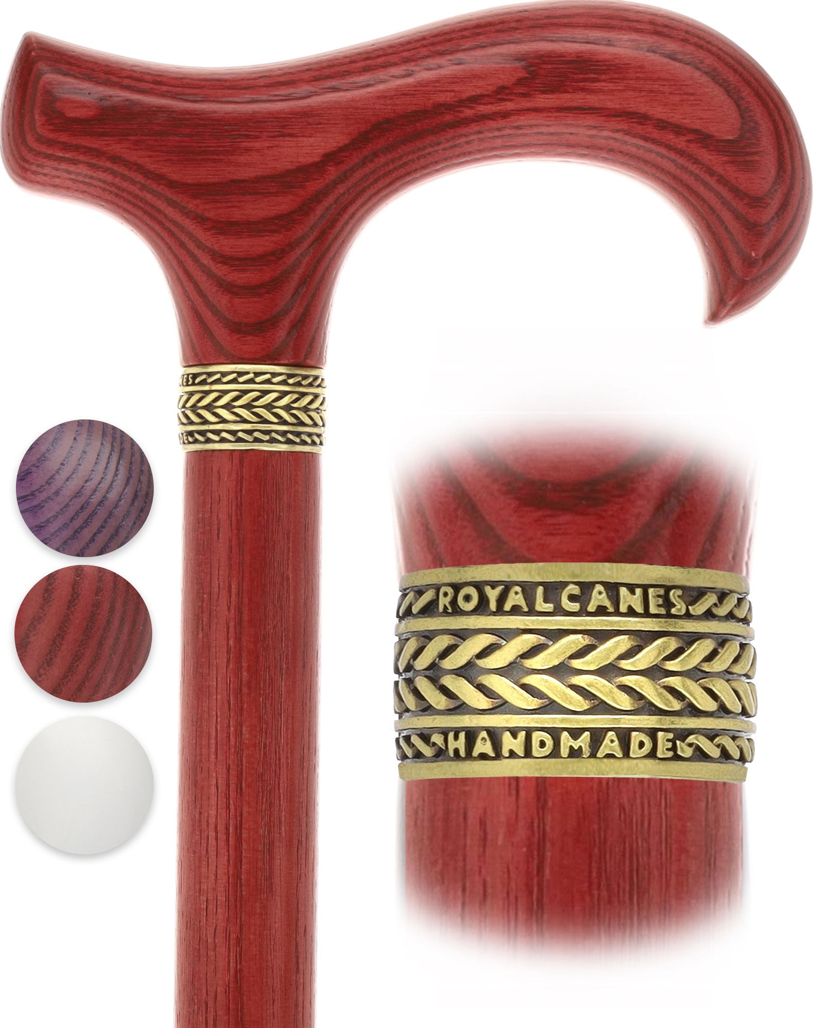 Super Strong Derby Handle Cane - Ash Wood, Pewter Wheat Collar, Matching Stain, 3 Color Options Buy Cheap With Mastercard