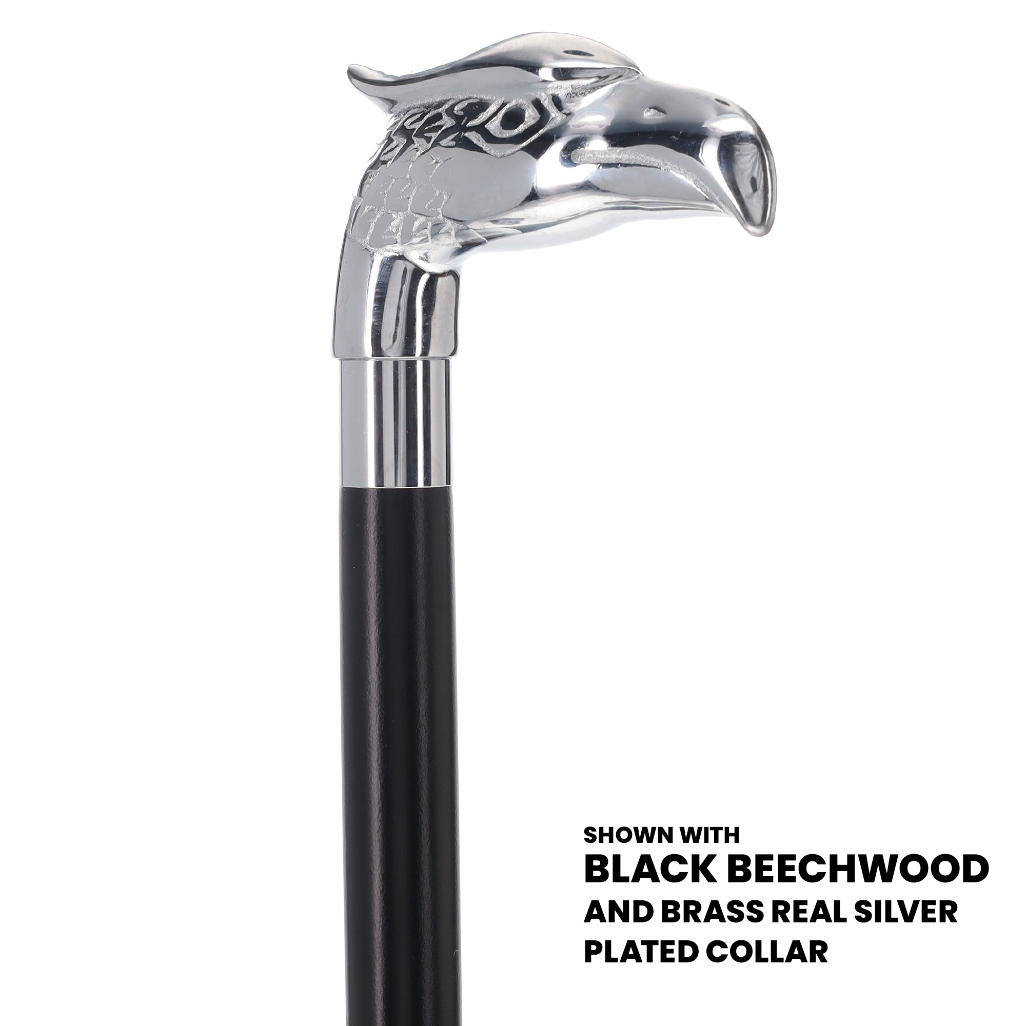 Eagle Premium Chrome Brass Handle Cane: Custom Shaft & Collar Buy Cheap Browse