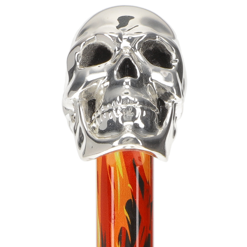 Italian Luxury: Skull Stick with Flame, Crafted in 925r Silver Websites Cheap Pice