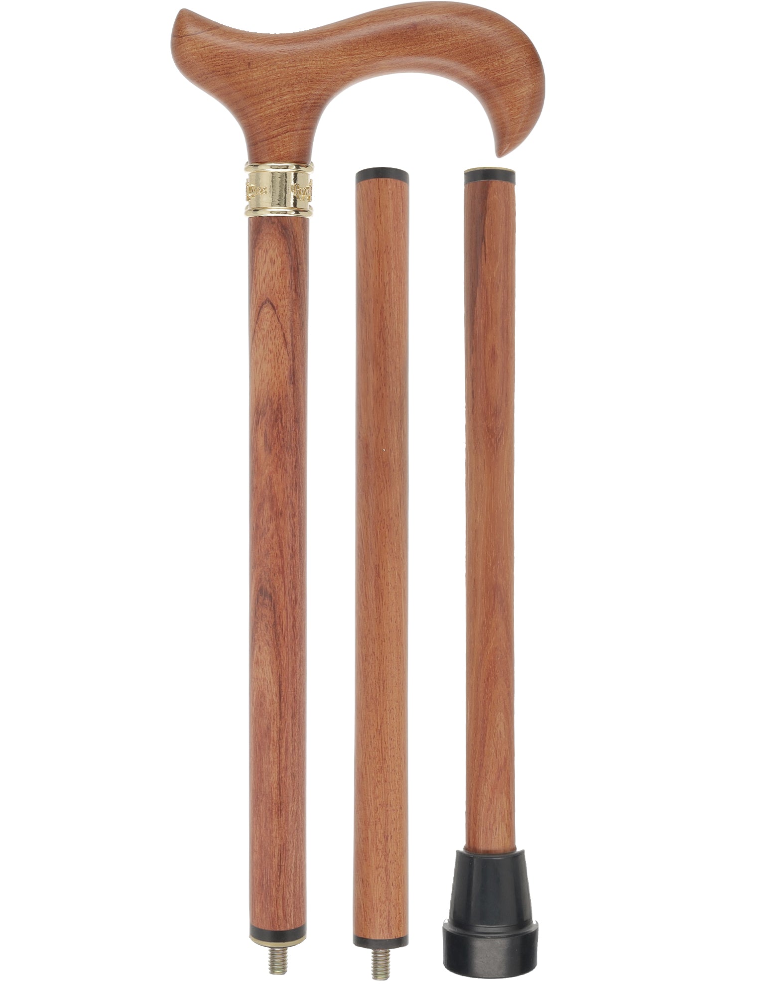 Tri-Fold Wood Cane: Luxury Rosewood Screw-Apart Storage Buy Cheap Low Shipping