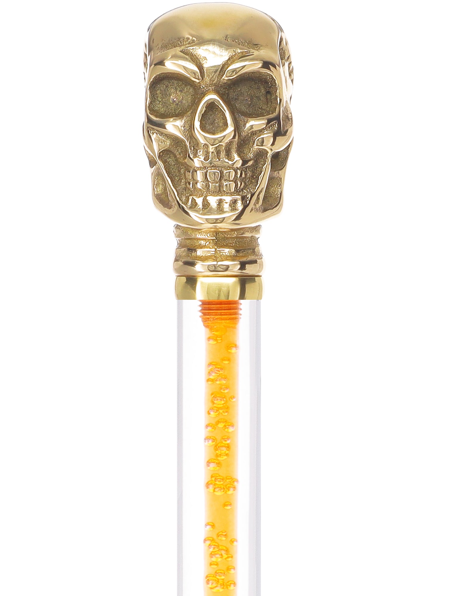 Color Crystal Elegance Brass Skull Cane with Invisible Acrylic Shaft Options Free Shipping 100% Guaranteed