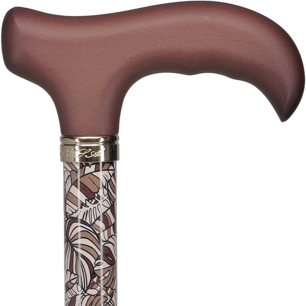 Bahama Leaf: Designer Adjustable Cane w/ Wooden Handle Pay With Paypal For Sale