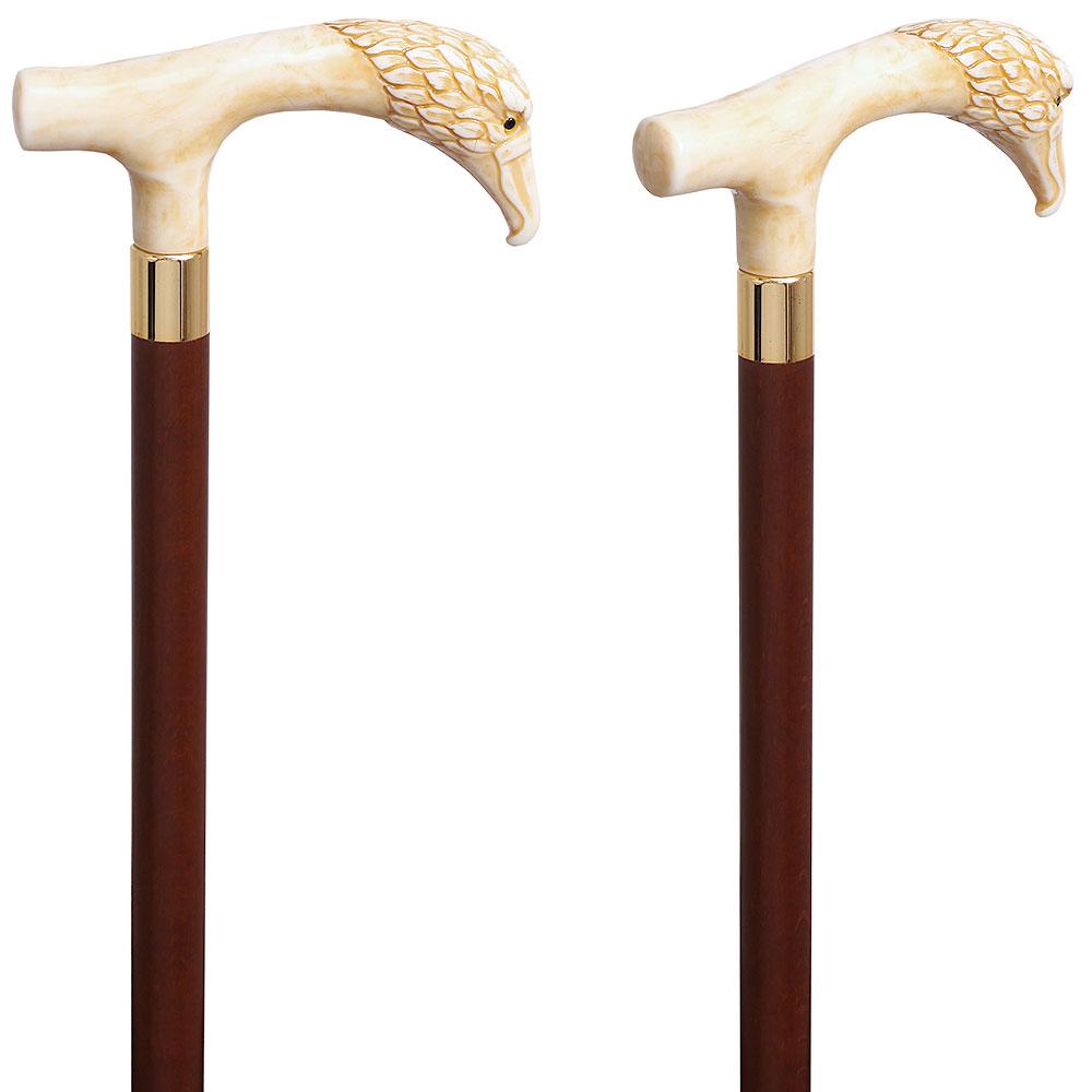 Fritz Eagle Faux Ivory Handle Italian Handle Cane w/ Custom Shaft & Collar Sale Visit