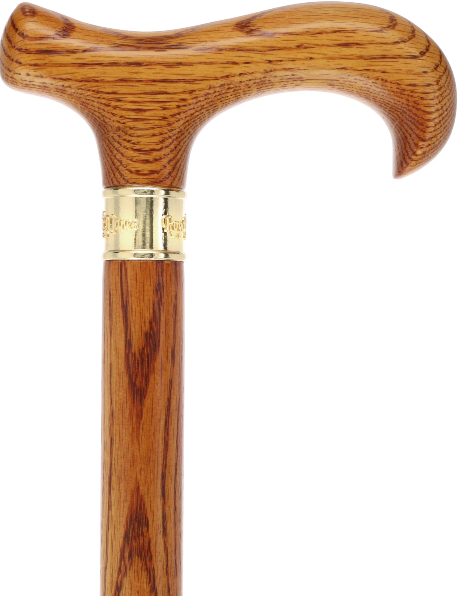 Super Strong & Extra Long Oak Derby Cane: Gold Accent Collar by Royal Canes Cheap Pice Wholesale Pice