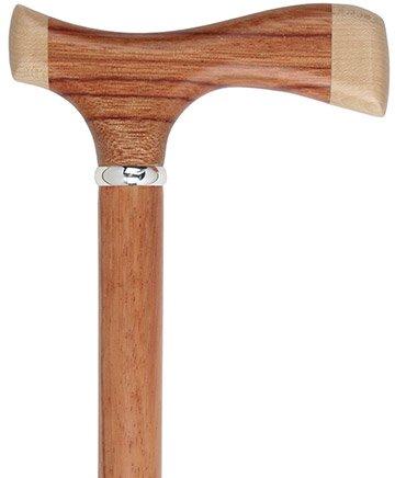 Scratch & Dent Rosewood With Maple Fritz Handle Walking Cane With Rosewood Shaft and Silver Collar V1440 Buy Cheap Factory Outlet