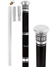 French Flask Tippling Stick: Silver Knob & Ebony-Carbon Shaft Free Shipping Inexpensive