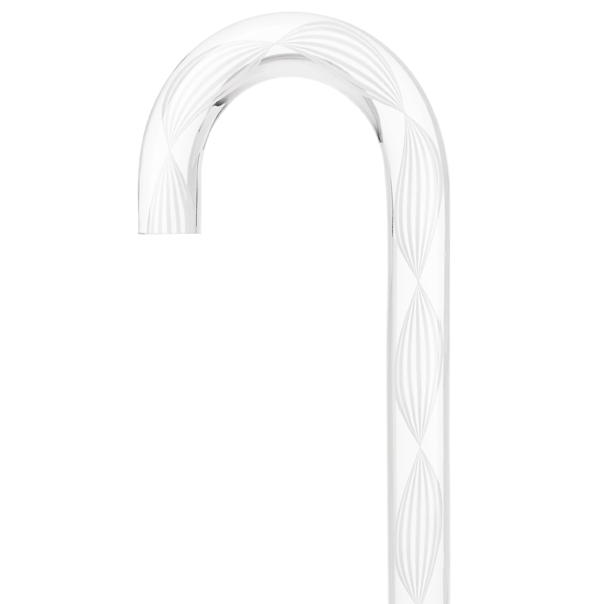 Alabaster Helix Cane: White Twists in Invisible Clear Shaft Cheap Sale Best Store To Get