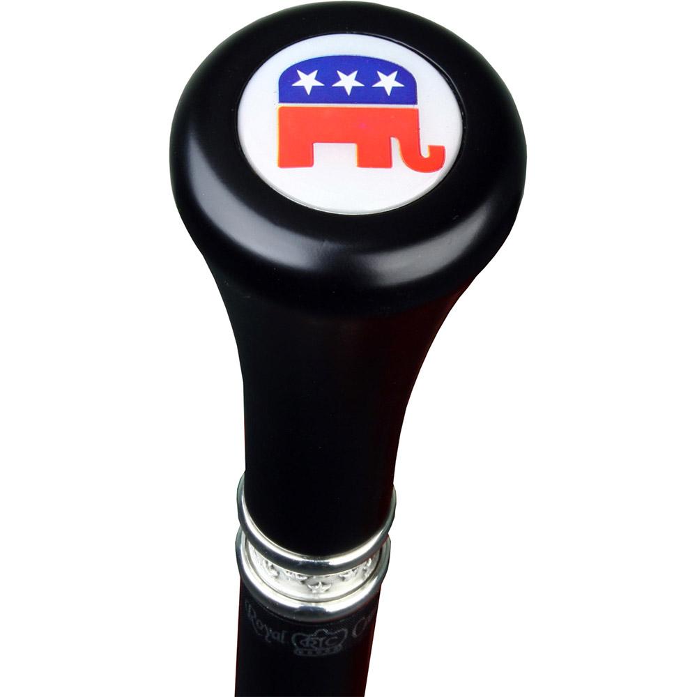 Scratch and Dent Republican Flat Top Walking Stick With Black Beechwood Shaft and Pewter Collar V2157 Big Discount Online