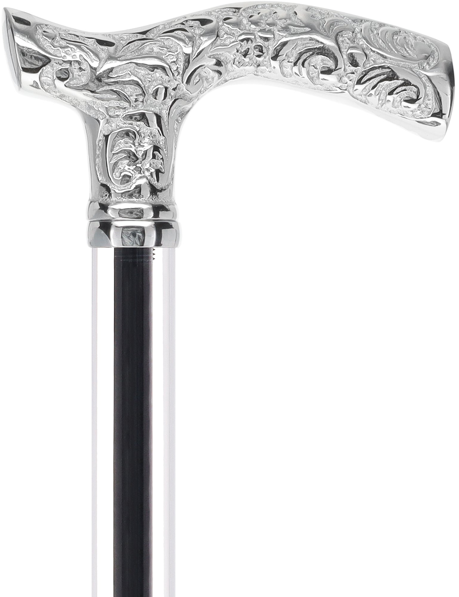 Crystal Elegance Chrome Fritz Cane with Invisible Acrylic Shaft Options Discount Fashionable