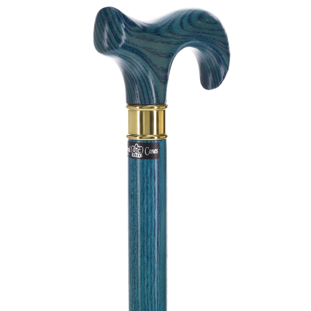 Blue Denim Derby Cane: Ash Wood, Brass Clearance Amazing Pice