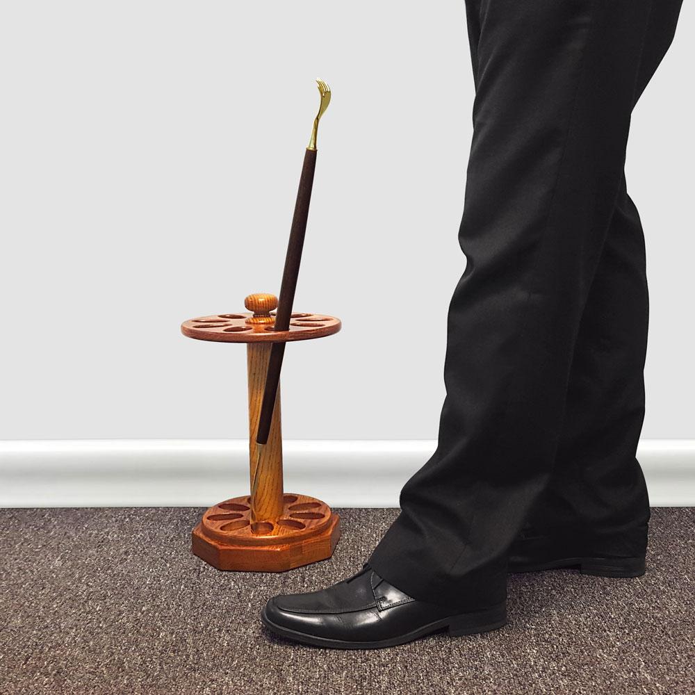 Natural Oak Wooden Shoe Horn Stand: Functional & Elegant Discount 2025