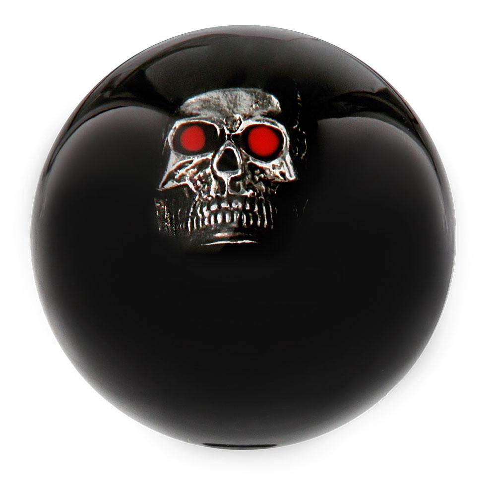 Dreary Red Eyed Skull Black Round Knob Cane w/ Custom Wood Shaft & Collar New Styles Cheap Pice