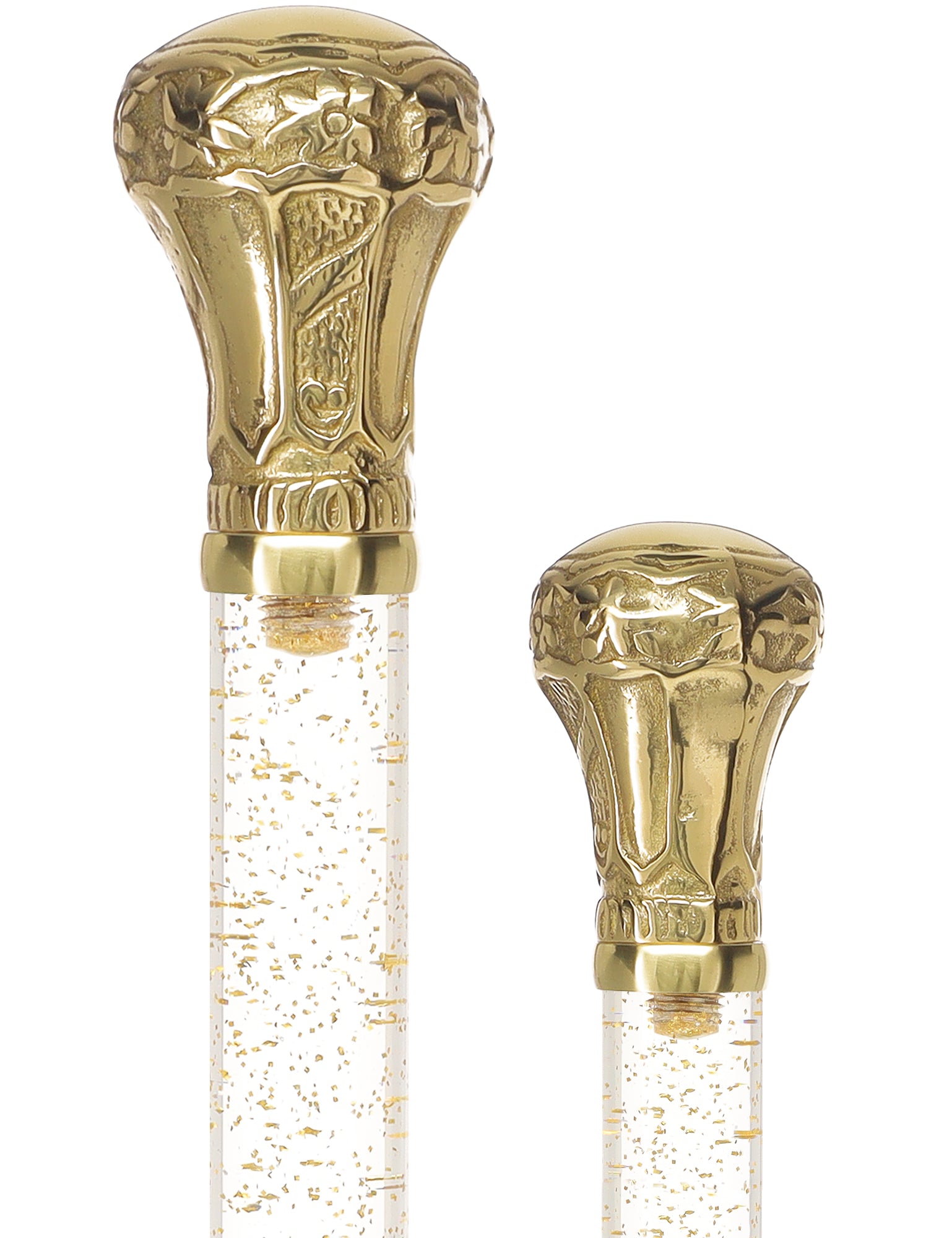 Crystal Elegance Brass Knob Cane with Invisible Acrylic Shaft Options Outlet Huge Surprise