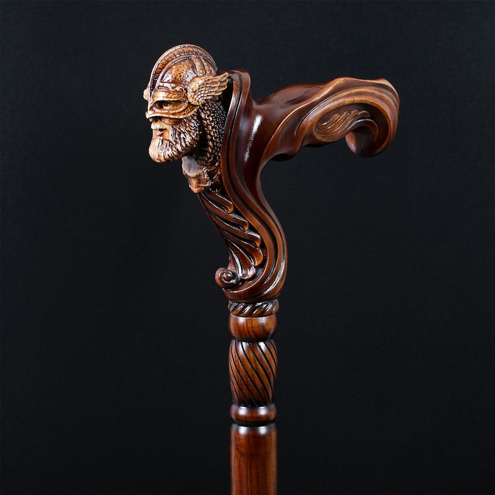 Viking Corsair: Artisan Intricate Hand-Carved Cane (Right Hand) With Paypal Free Shipping