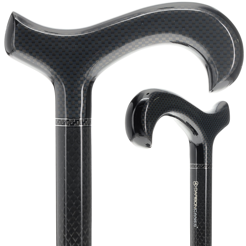 Black Carbon Fiber Derby: Triple Wound, Adjustable Cane Authentic Online