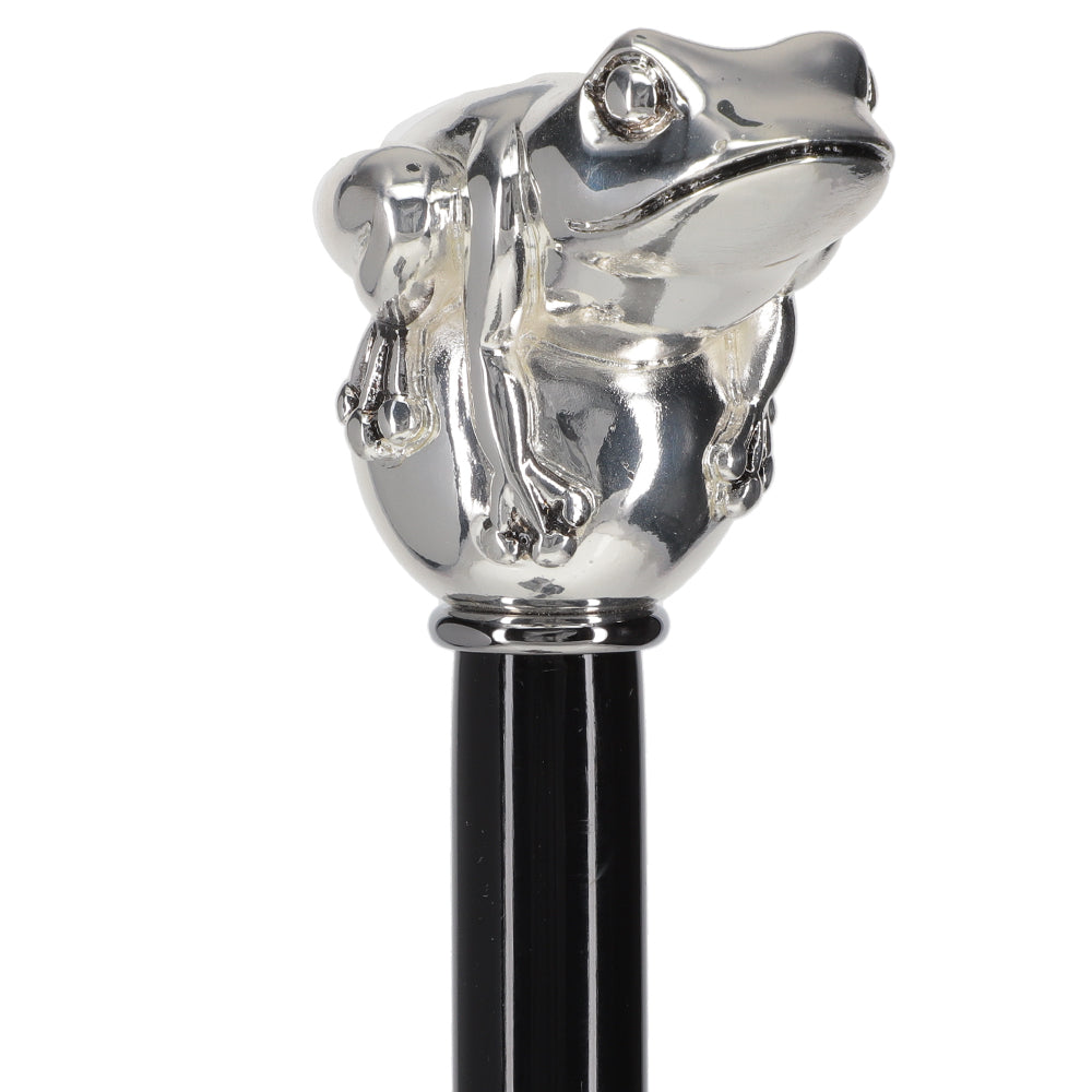 Italian Luxury Silver 925 Frog Walking Stick: Elegant Design Choice