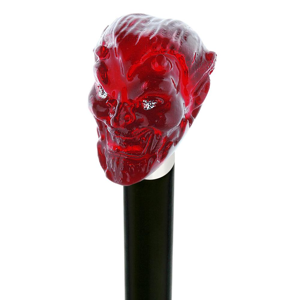 Sinister Red Devil Knob Cane w/ Custom Wood Shaft & Collar Discount Sale Online