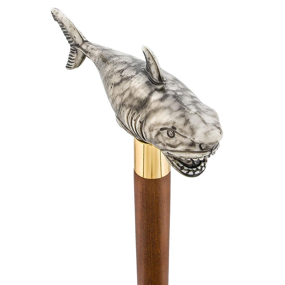 Tiger Shark Handle Cane w/ Custom Shaft & Collar Buy Cheap Popular