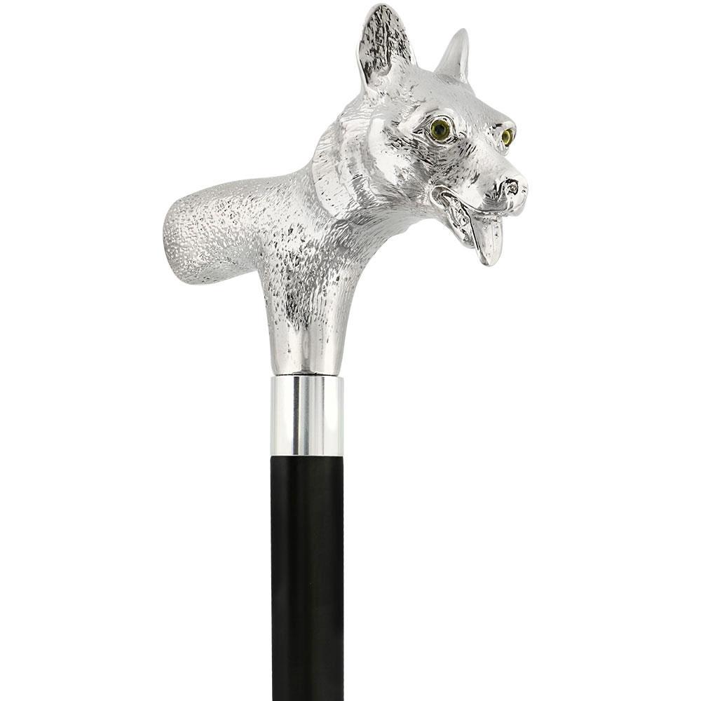 Sly Fox Nickel Plated Handle Cane w/ Custom Shaft & Collar In China